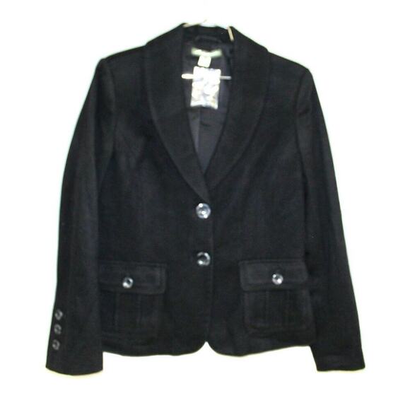 Women 8 Eddie Bauer Wool Jacket Blazer 3 Button Shawl Collar Brown or Black NWT - Picture 1 of 7